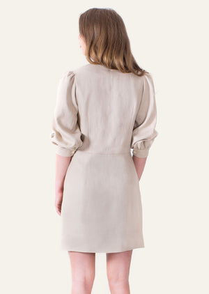 Soft Linen Low Cut Dress