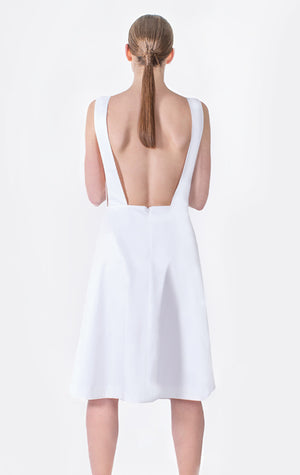 Backless Organic Satin Strap Dress